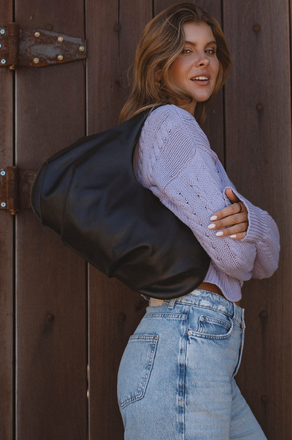 Velara Small Slouchy Leather Tote