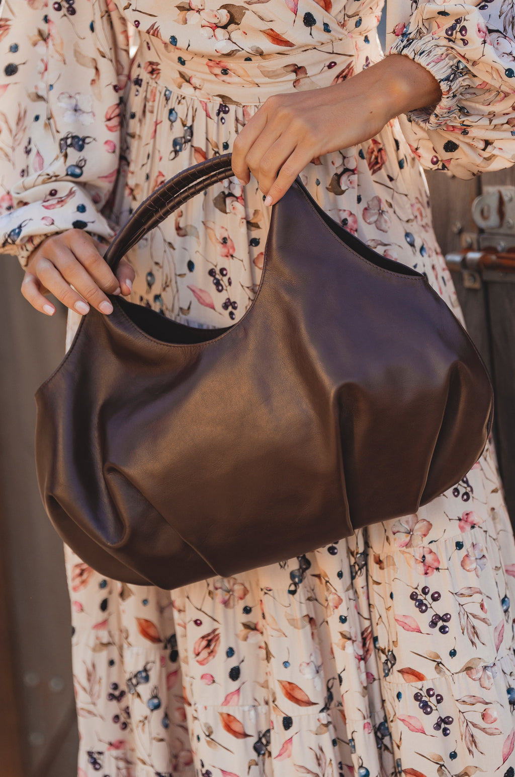 Velara Small Slouchy Leather Tote